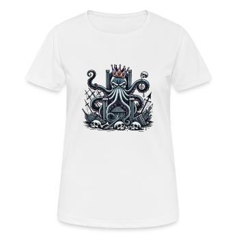 Kraken König auf dem Thron - Frauen T-Shirt atmungsaktiv - Weiß - Vorne - AI Model Female 172 dark (172cm)