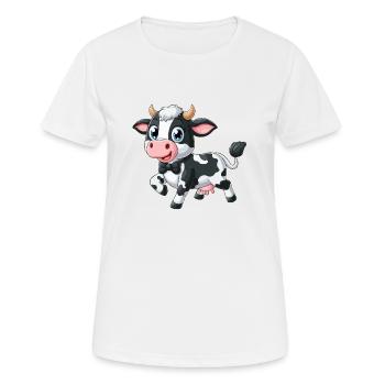 Cow happy - Women's Breathable T-Shirt - white - Front - AI Model Female 172 dark (172cm)