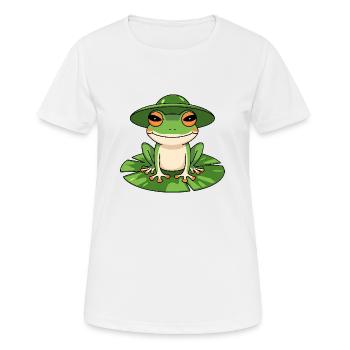 Süßer Frosch mit Hut - Frauen T-Shirt atmungsaktiv - Weiß - Vorne - AI Model Female 172 dark (172cm)