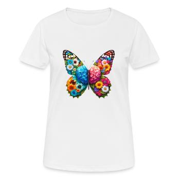 Bunter Schmetterling, von der Natur inspirierte Sommerstimmungen - Frauen T-Shirt atmungsaktiv - Weiß - Vorne - AI Model Female 172 dark (172cm)