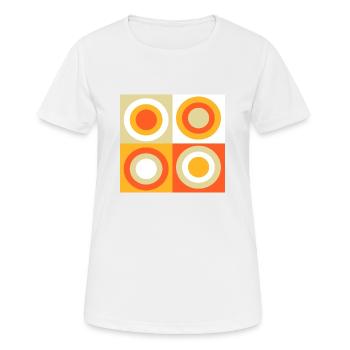 70er Jahre Muster Retro Hippie Flowers Power - Frauen T-Shirt atmungsaktiv - Weiß - Vorne - AI Model Female 172 dark (172cm)