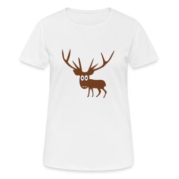 Hirsch - Frauen T-Shirt atmungsaktiv - Weiß - Vorne - AI Model Female 172 dark (172cm)