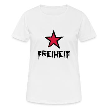 Freiheit - Frauen T-Shirt atmungsaktiv - Weiß - Vorne - AI Model Female 172 dark (172cm)