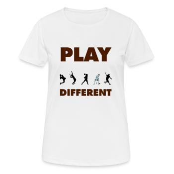 PLAY DIFFERENT - T-shirt respirant Femme - blanc - Devant - AI Model Female 172 dark (172cm)