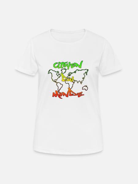 citoyen du monde - T-shirt respirant Femme - blanc