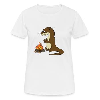 Song of the Paddle; Quentin campfire - Women's Breathable T-Shirt - white - Front - AI Model Female 172 dark (172cm)
