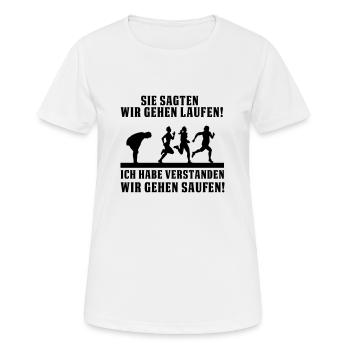 Saufen - Frauen T-Shirt atmungsaktiv - Weiß - Vorne - AI Model Female 172 dark (172cm)