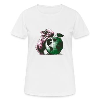 Vegan-Schweinchen - Frauen T-Shirt atmungsaktiv - Weiß - Vorne - AI Model Female 172 dark (172cm)