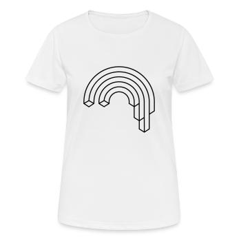 Hipster arc-en-cascade Illusion - T-shirt respirant Femme - blanc - Devant - AI Model Female 172 dark (172cm)