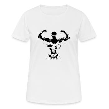 bodybuilding man - Frauen T-Shirt atmungsaktiv - Weiß - Vorne - AI Model Female 172 dark (172cm)