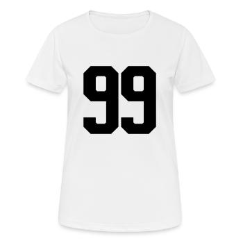 Nummer 99 große Zahlen Massive Ziffern - Frauen T-Shirt atmungsaktiv - Weiß - Vorne - AI Model Female 172 dark (172cm)