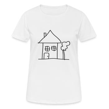 house - Women's Breathable T-Shirt - white - Front - AI Model Female 172 dark (172cm)