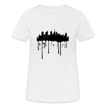 timbre couleur goutte graffiti ville métropole sil - T-shirt respirant Femme - blanc - Devant - AI Model Female 172 dark (172cm)