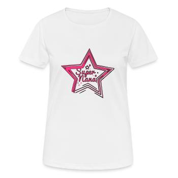 Etoile "Super Nana" - T-shirt respirant Femme - blanc - Devant - AI Model Female 172 dark (172cm)