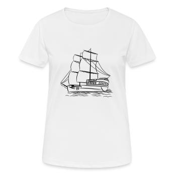 sailing ship old ship - Women's Breathable T-Shirt - white - Front - AI Model Female 172 dark (172cm)