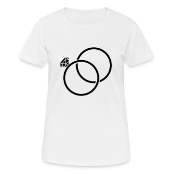 ehe_ringe_001 - T-shirt respirant Femme - blanc - Devant - AI Model Female 172 dark (172cm)