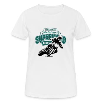 Supermoto Racing - Frauen T-Shirt atmungsaktiv - Weiß - Vorne - AI Model Female 172 dark (172cm)