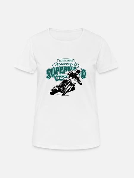Supermoto Racing - Frauen T-Shirt atmungsaktiv - Weiß