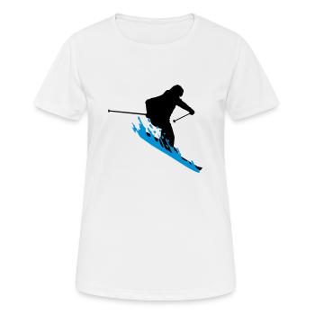 Skifahrer, skifahren - Frauen T-Shirt atmungsaktiv - Weiß - Vorne - AI Model Female 172 dark (172cm)