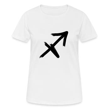 Signe du zodiaque Tireur Signes zodiaques - T-shirt respirant Femme - blanc - Devant - AI Model Female 172 dark (172cm)
