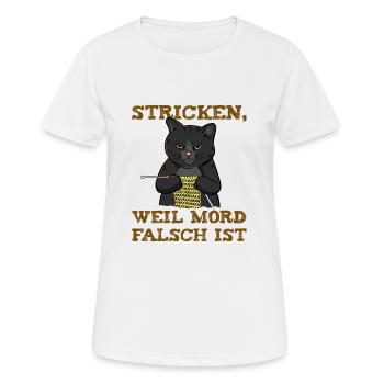 Stricken Weil Mord Falsch ist Katze - Frauen T-Shirt atmungsaktiv - Weiß - Vorne - AI Model Female 172 dark (172cm)