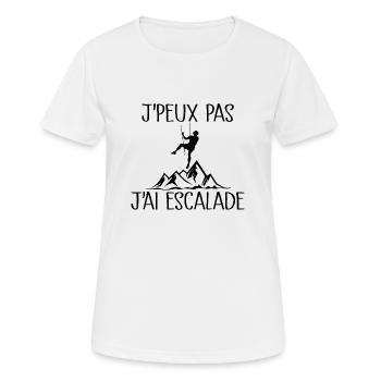 Je Peux Pas J'ai Escalade - T-shirt respirant Femme - blanc - Devant - AI Model Female 172 dark (172cm)