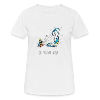 Gleitschirm paragliding Cobra - Frauen T-Shirt atmungsaktiv - Weiß - Vorne - AI Model Female 172 dark (172cm)