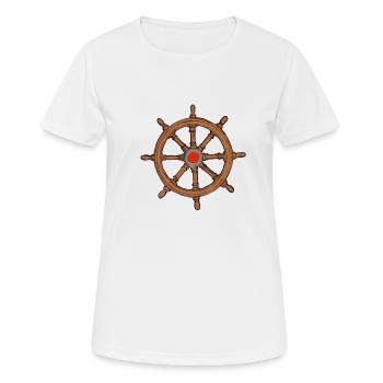 Volant de commande - T-shirt respirant Femme - blanc - Devant - AI Model Female 172 dark (172cm)