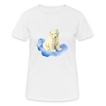 ours polaire - T-shirt respirant Femme - blanc - Devant - AI Model Female 172 dark (172cm)