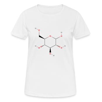 GlukoseMolekül - Farbige Strukturformel - Frauen T-Shirt atmungsaktiv - Weiß - Vorne - AI Model Female 172 dark (172cm)