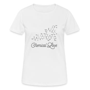 Amour chimique Ocytocine Chimie Amour Câlin Hormone - T-shirt respirant Femme - blanc - Devant - AI Model Female 172 dark (172cm)