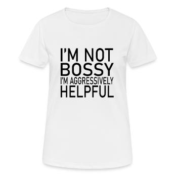 JE NE SUIS PAS AUTORITAIRE JE SUIS AGRESSIVEMENT SERVIABLE CLASSIQUE - T-shirt respirant Femme - blanc - Devant - AI Model Female 172 dark (172cm)