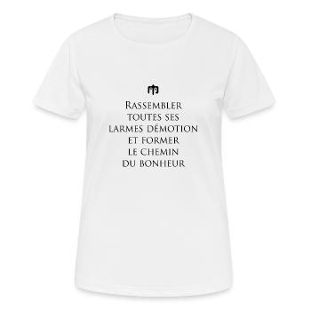 larmes - T-shirt respirant Femme - blanc - Devant - AI Model Female 172 dark (172cm)