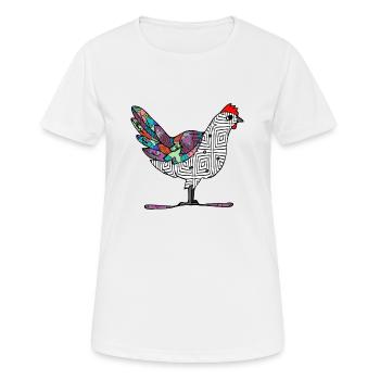 Poule - T-shirt respirant Femme - blanc - Devant - AI Model Female 172 dark (172cm)
