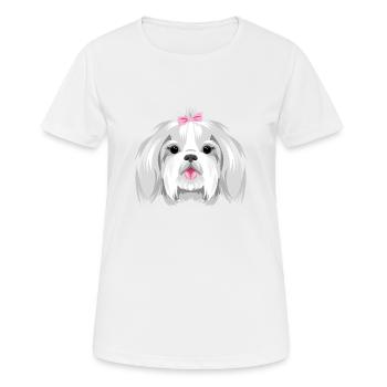 Portrait of a pretty Shih Tzu - Women's Breathable T-Shirt - white - Front - AI Model Female 172 dark (172cm)