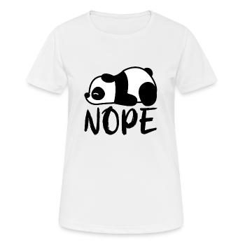 Nope - Lazy Panda drôle, motif humoristique - T-shirt respirant Femme - blanc - Devant - AI Model Female 172 dark (172cm)
