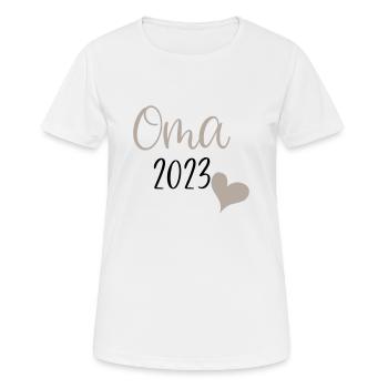 Oma 2023 - Frauen T-Shirt atmungsaktiv - Weiß - Vorne - AI Model Female 172 dark (172cm)