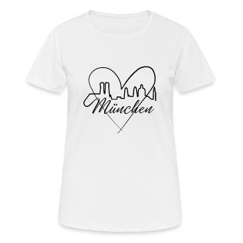 Munich Silhouette - T-shirt respirant Femme - blanc - Devant - AI Model Female 172 dark (172cm)