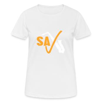 Retro Awesome SAX Cool Blues Music Lover T-Shirt - Women's Breathable T-Shirt - white - Front - AI Model Female 172 dark (172cm)