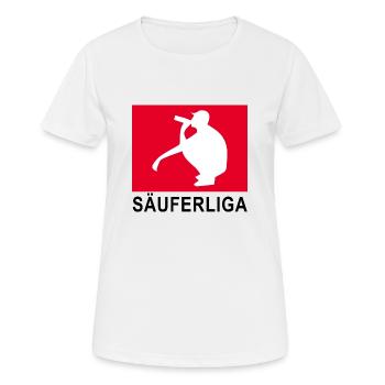 säuferliga Fußball lusitg - Frauen T-Shirt atmungsaktiv - Weiß - Vorne - AI Model Female 172 dark (172cm)