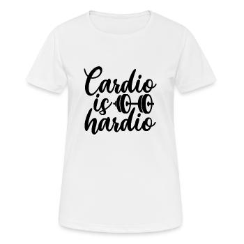 Cardio est Hardio - T-shirt respirant Femme - blanc - Devant - AI Model Female 172 dark (172cm)
