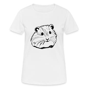 Hamster mignon animal rongeur animaux drôle animal 3 - T-shirt respirant Femme - blanc - Devant - AI Model Female 172 dark (172cm)