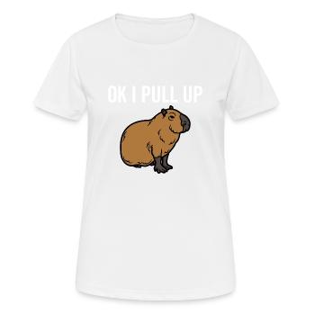 Ok je tire vers le haut - T-shirt respirant Femme - blanc - Devant - AI Model Female 172 dark (172cm)
