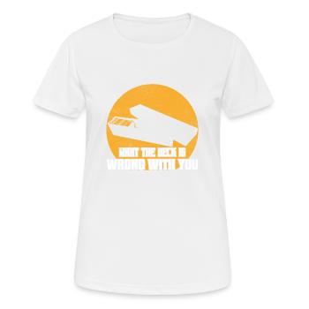 What The Deck is Wrong With You TCG Collector Trad - Women's Breathable T-Shirt - white - Front - AI Model Female 172 dark (172cm)