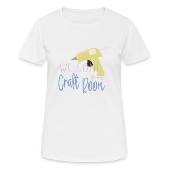 Bienvenue dans ma salle d’artisanat - T-shirt respirant Femme - blanc - Devant - AI Model Female 172 dark (172cm)