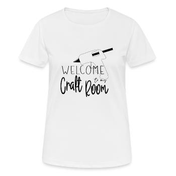 Bienvenue dans ma salle d’artisanat - T-shirt respirant Femme - blanc - Devant - AI Model Female 172 dark (172cm)