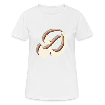 lettre d - T-shirt respirant Femme - blanc - Devant - AI Model Female 172 dark (172cm)