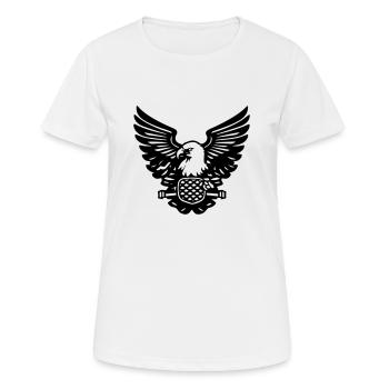 aigle volant ouvrant ses ailes - T-shirt respirant Femme - blanc - Devant - AI Model Female 172 dark (172cm)