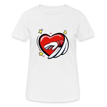Herz zur Hand - Frauen T-Shirt atmungsaktiv - Weiß - Vorne - AI Model Female 172 dark (172cm)