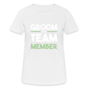 Groom Team - Frauen T-Shirt atmungsaktiv - Weiß - Vorne - AI Model Female 172 dark (172cm)